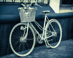 Fototapeta na wymiar Vintage stylized photo of old bicycle.