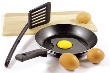 Eggs and teflon skillet