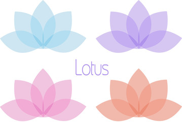 Set of Lotus flowers.
