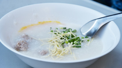 Breakfast, rice porridge