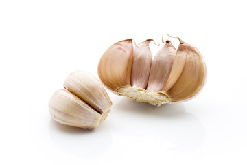 Garlic isolated on the white background.