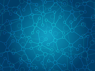 Fototapeta premium Abstract molecules medical background