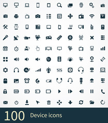 100 device icons set