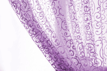 purple curtains on a white background