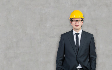 businessman in hard hat