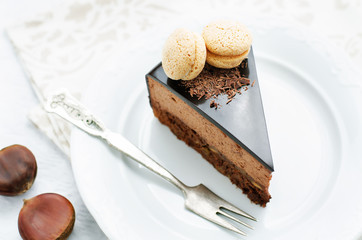 truffle cake with chestnut mousse