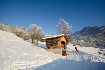 Winter landscape with ski slope, Pitztal Alps - Tyrol Austria