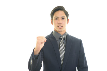 ガッツポーズのビジネスマン