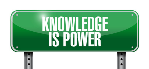 knowledge is power road sign illustration design
