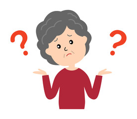 I don't know. An elderly woman shrugging with question marks.