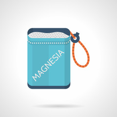 Colored magnesia bag flat icon
