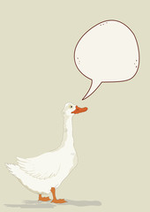 Cute goose with speech bubble