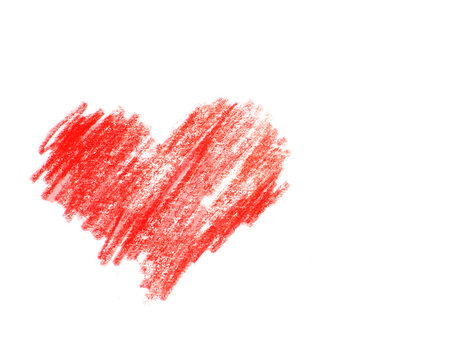 Drawing heart isolated on white