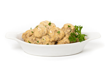 Classic Swedish Style Meatballs. Selective focus.