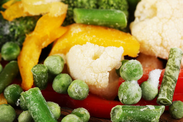 Frozen vegetables background