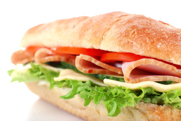 Fresh sandwich isolated on white