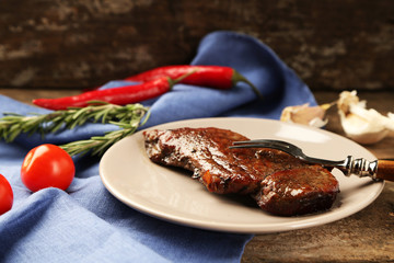 Composition with tasty roasted meat