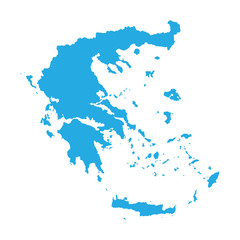 blue map of Greece