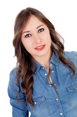 Pretty girl make up with brown eyes