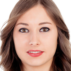 Fototapeta premium Pretty girl make up with brown eyes
