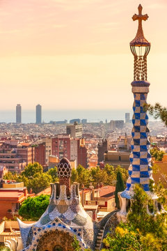 Park Guell in Barcelona, Spain.