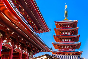 Fototapeta na wymiar Sensoji-ji, Temple in Asakusa, Tokyo, Japan.