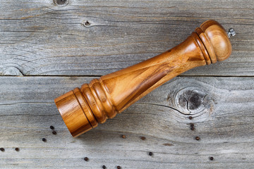 Traditional wooden pepper mill