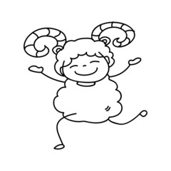 hand drawing Chinese New Year cartoon character