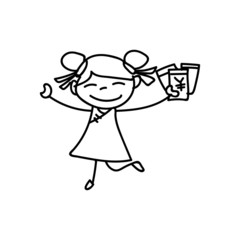hand drawing Chinese New Year cartoon character