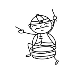 hand drawing Chinese New Year cartoon character