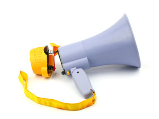 Broken Megaphone isolated on white background
