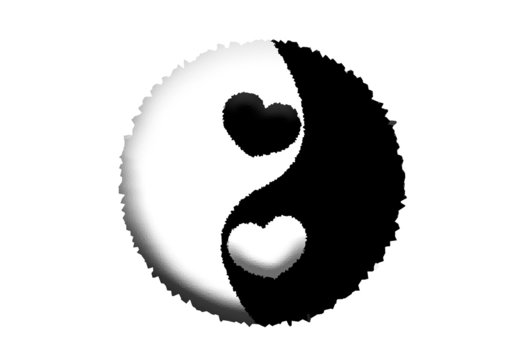Yin Yang Symbol mit Herzen