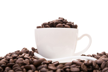 coffee cup and coffee beans