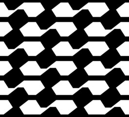 Black and white geometric seamless pattern, abstract background.