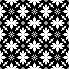 Fototapeta premium Black and white seamless pattern, abstract background.