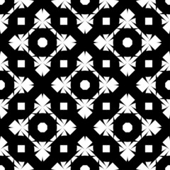 Black and white seamless pattern, abstract background.