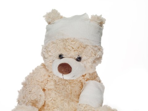 sweet injured teddy bear