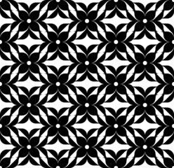 Black and white seamless pattern, abstract background.