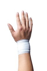 white medicine bandage on human hand