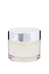 close up of collagen bottle over white