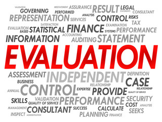EVALUATION word cloud, business concept