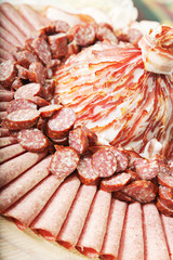 Teller mit verschiedenen Fleischsorten