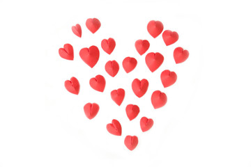 beautiful red heart isolate on white background