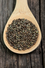 Cannabis seeds on the old board