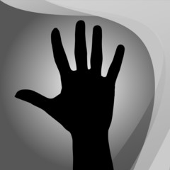 Vector silhouette of a hand.