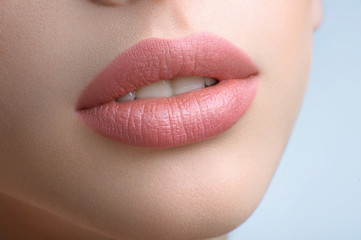 lips close up on a white background