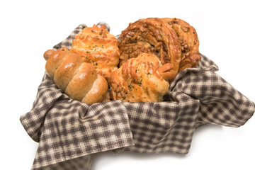 Variety of bread in basket