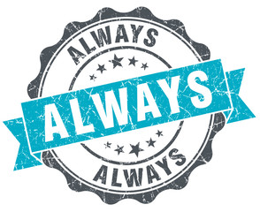 Fototapeta premium always vintage turquoise seal isolated on white