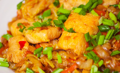 steamed vegetables with meat