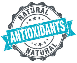 Obraz premium antioxidants vintage turquoise seal isolated on white